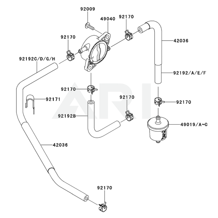 kawasaki fr691v fuel pump