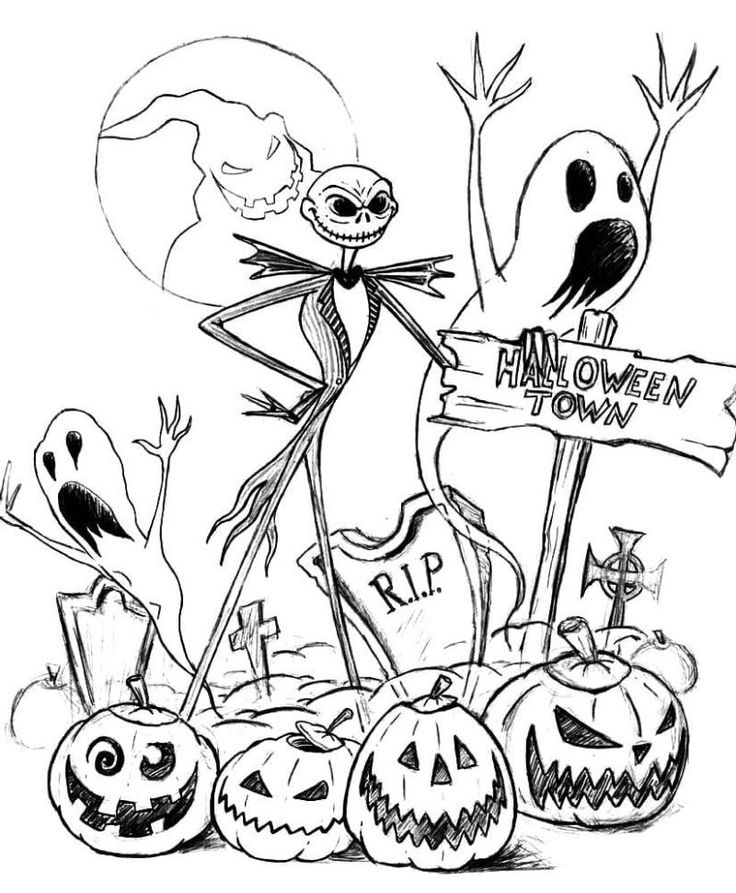 jack skellington coloring pages