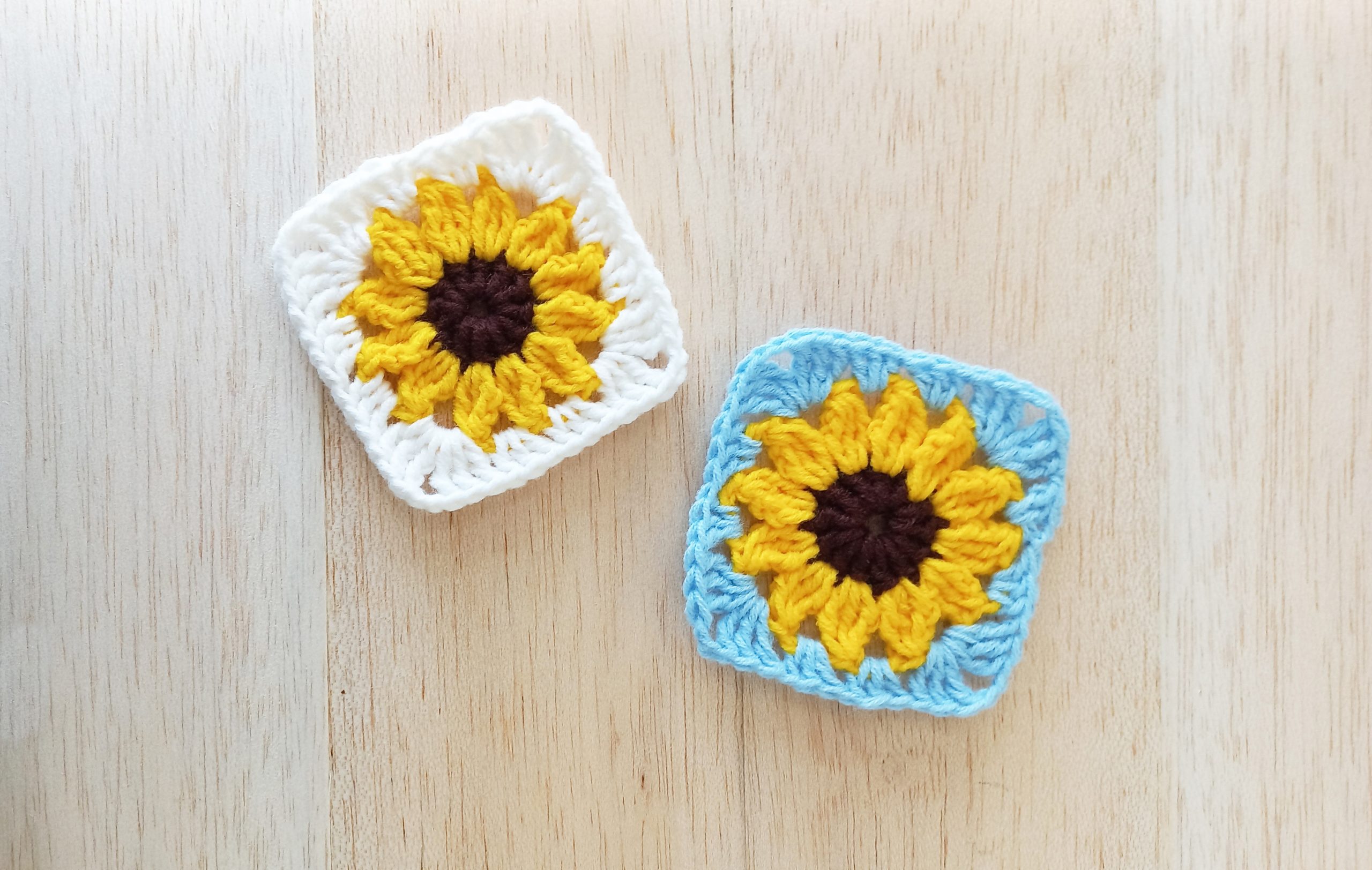 crochet sunflower granny square