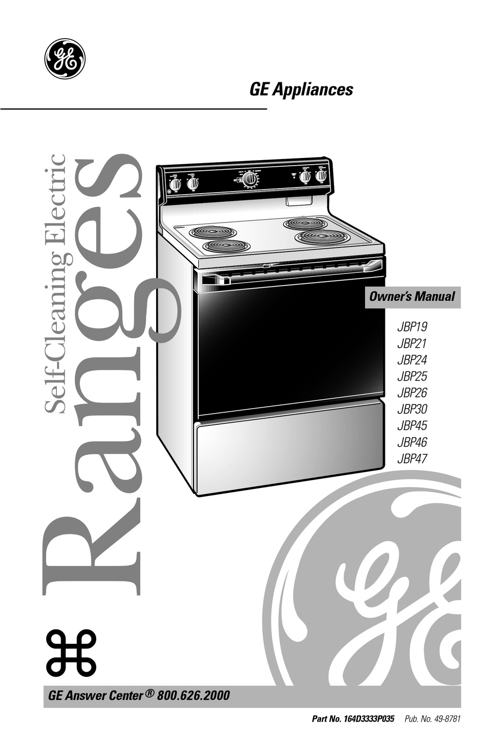 ge electric stove manual