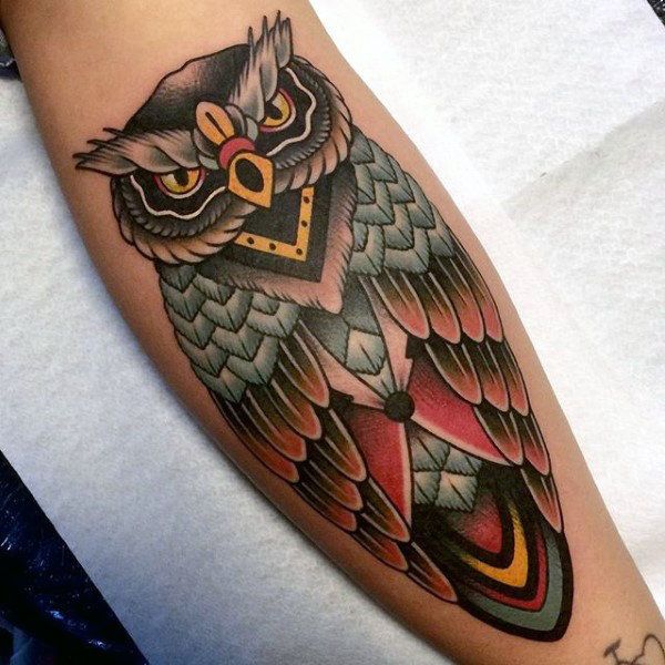 owl traditional tattoo