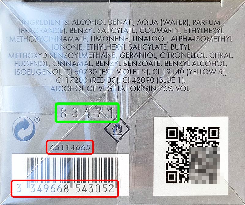 perfume batch code