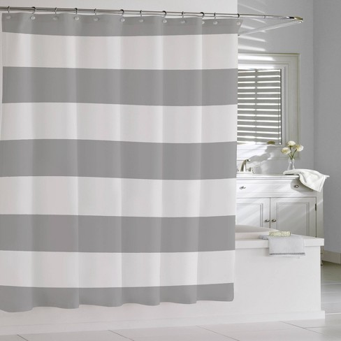 grey white shower curtain