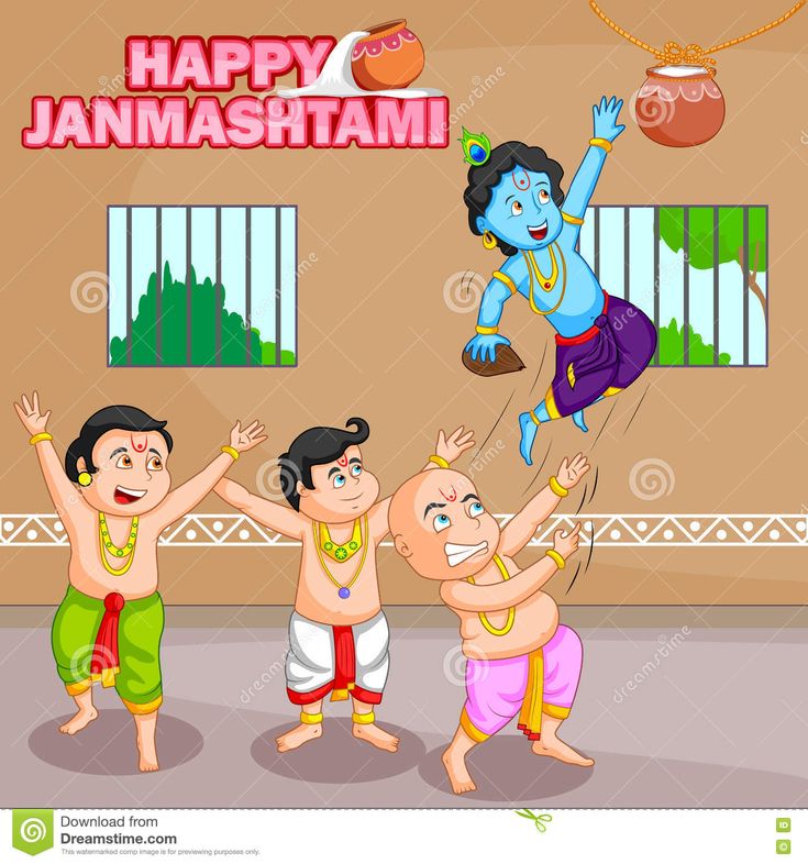 janmashtami scene drawing