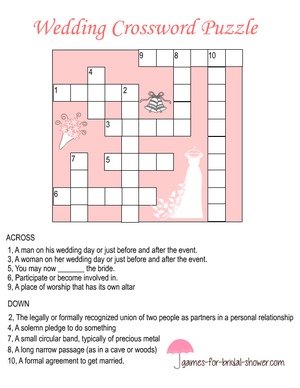 bridal party crossword