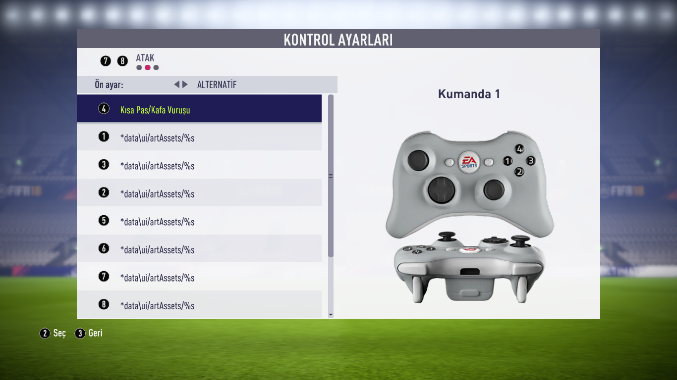 fifa 18 gamepad ayarları pc