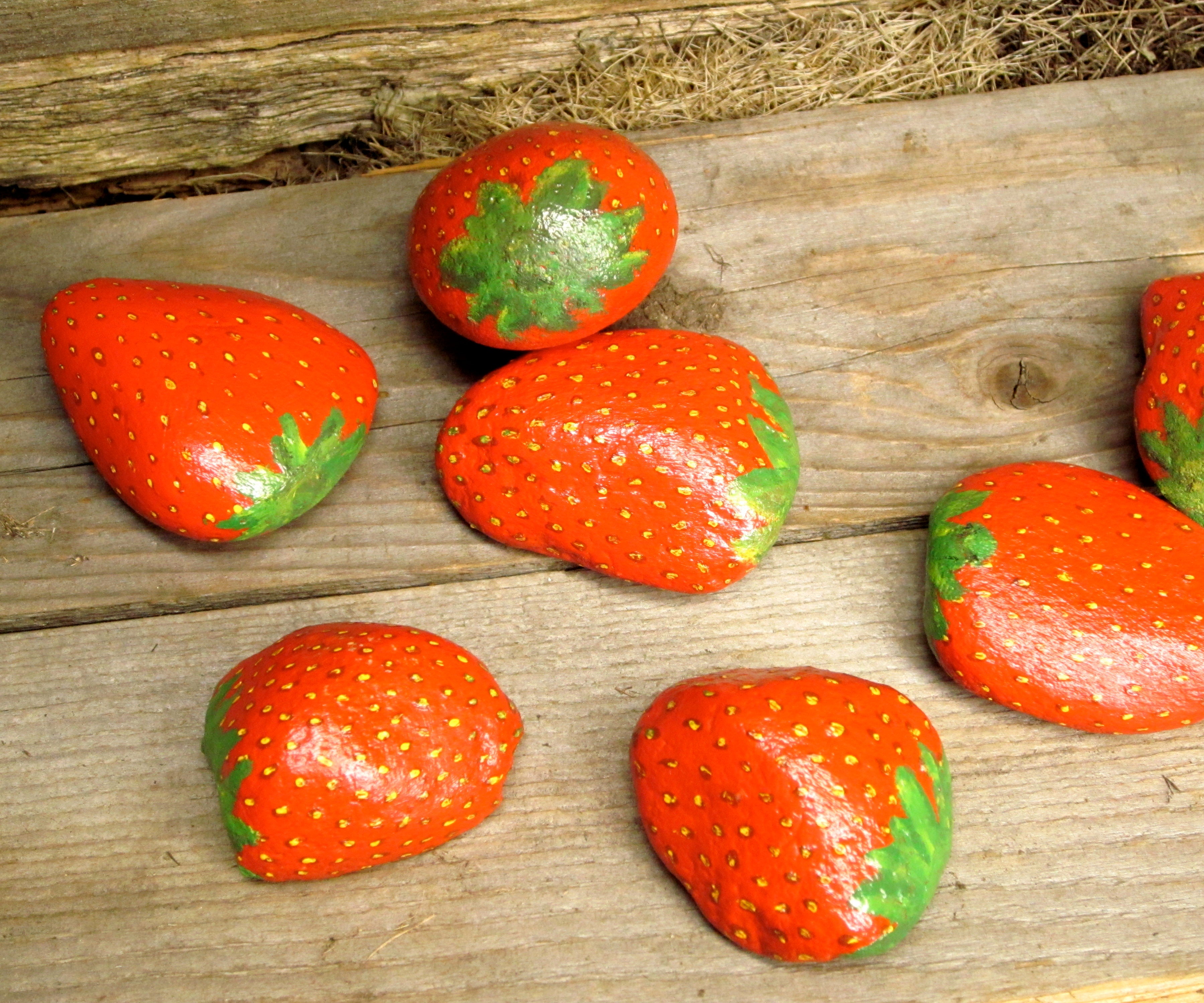 strawberry rock painted