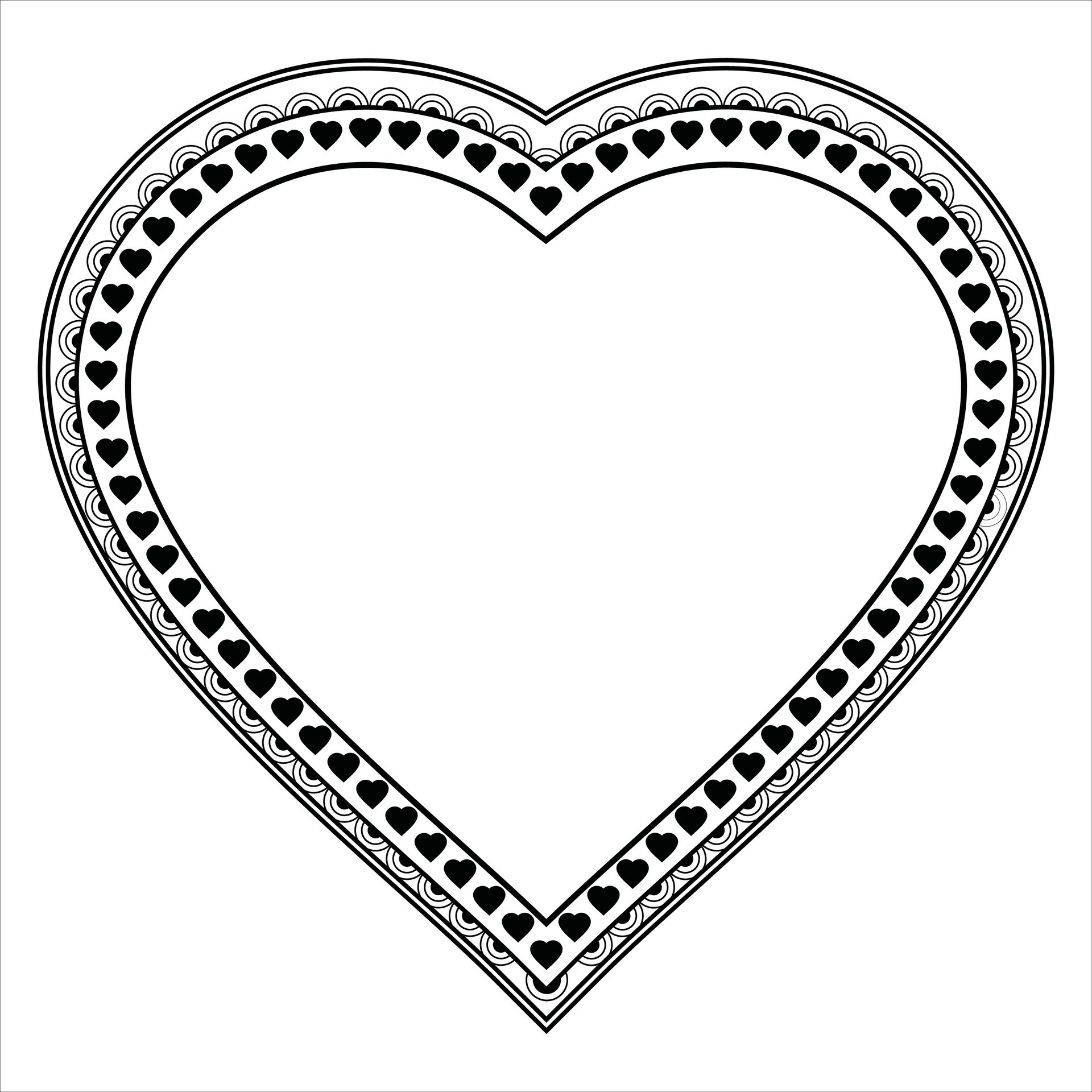 heart clipart black and white