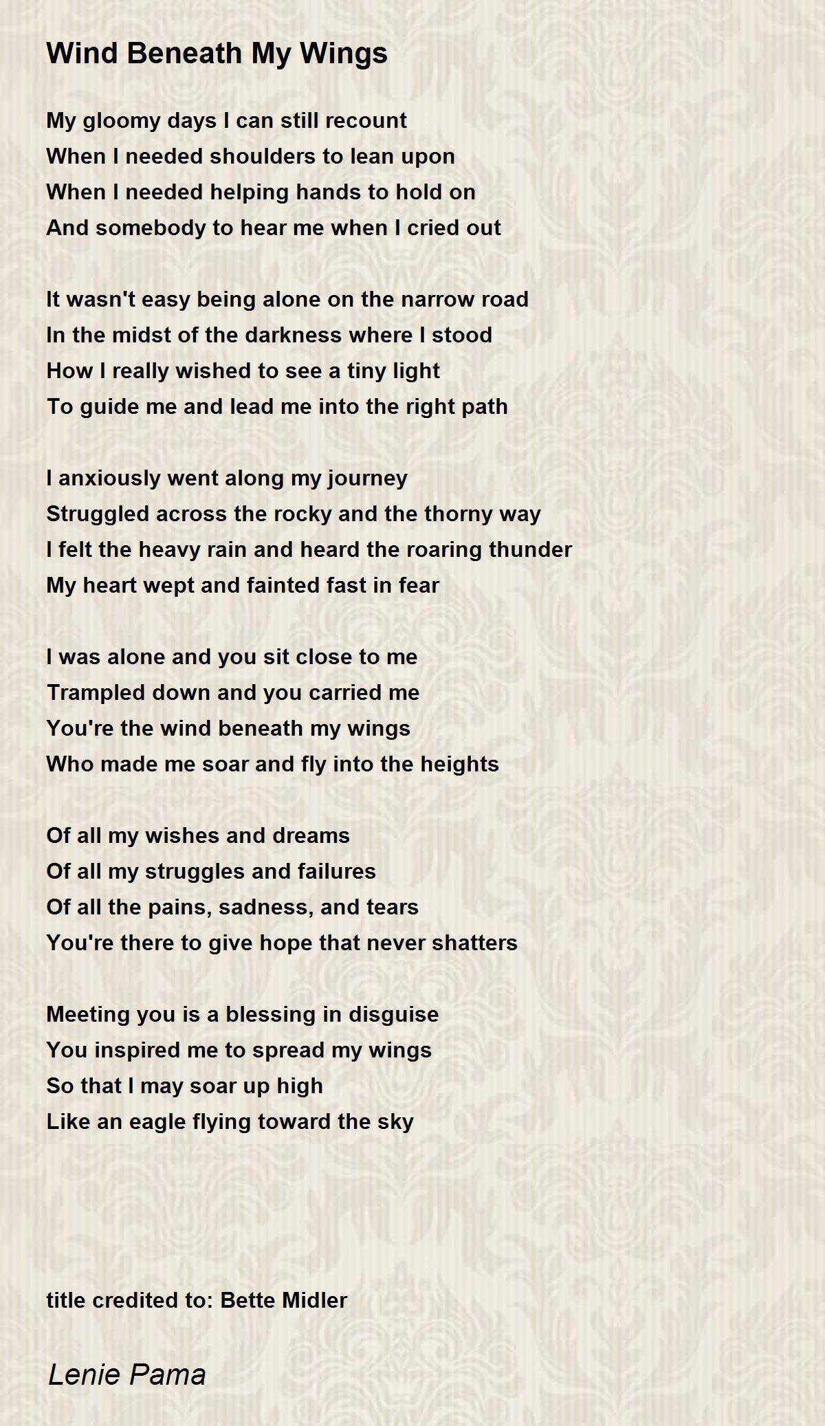 wind beneath my wings lyrics