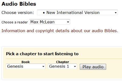 bible gateway audio bible