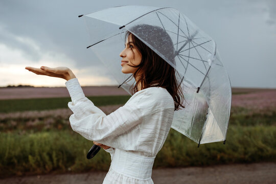 lady holding an umbrella