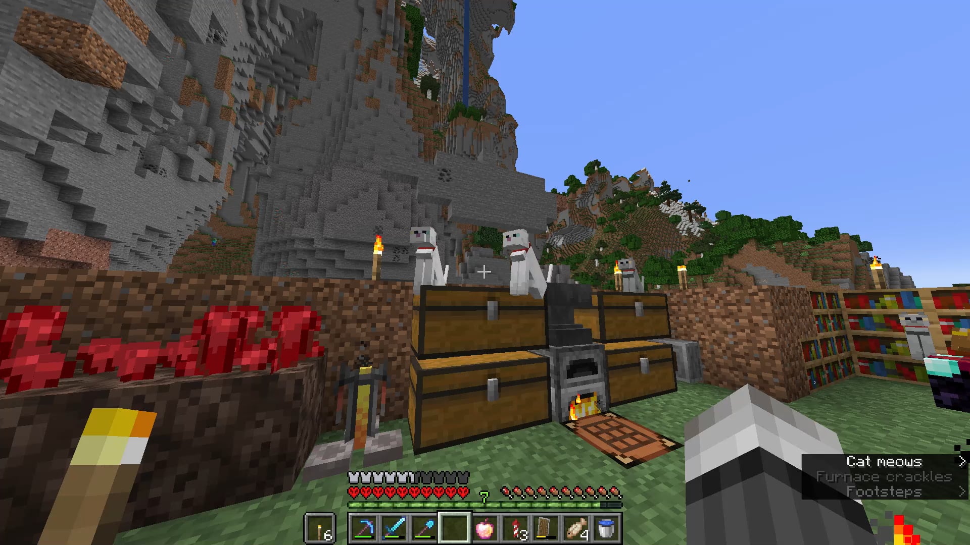 minecraft cats sit on chests