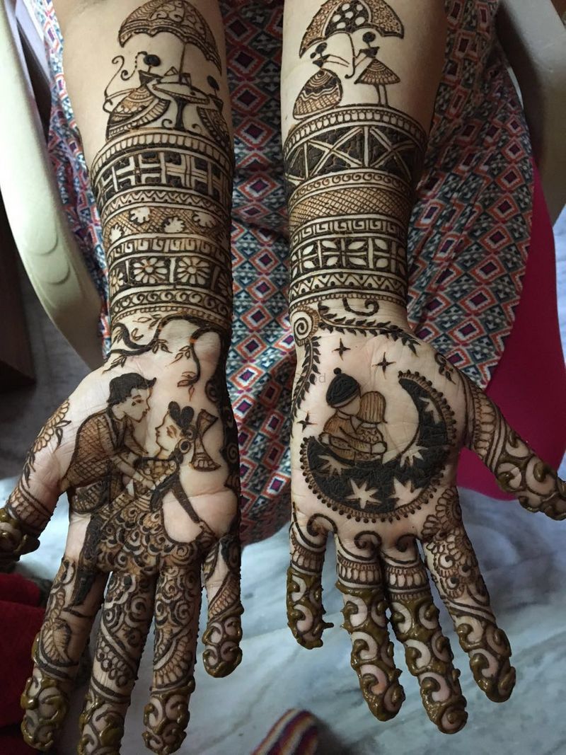 modern couple mehndi design