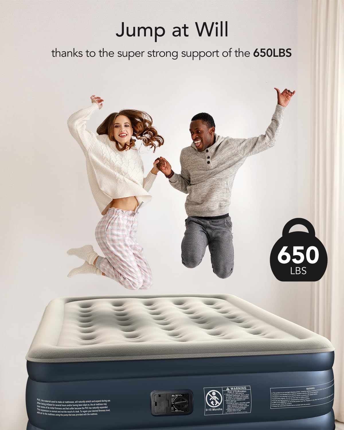 inflatable mattress with inbuilt pump