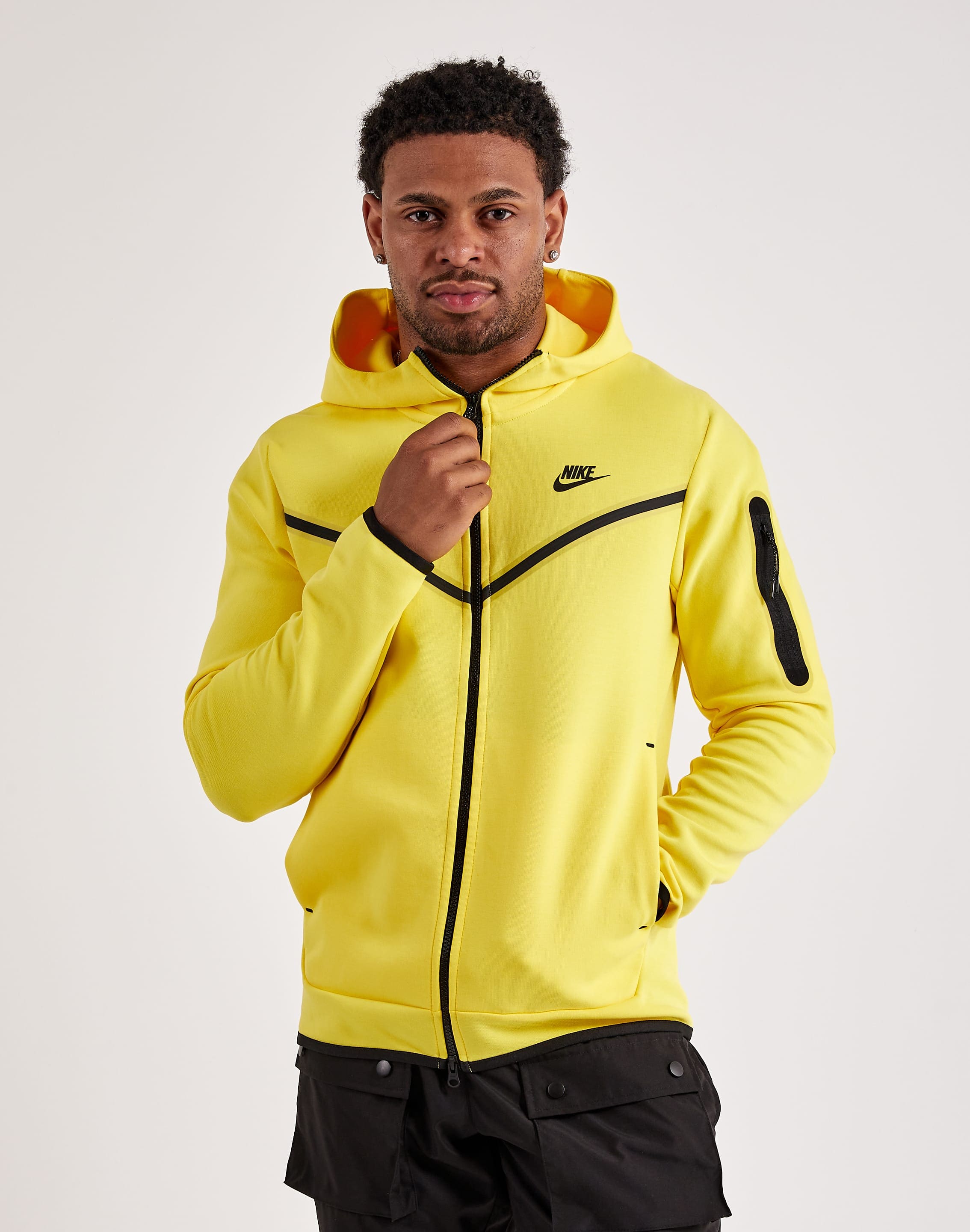 yellow nike tech tracksuit