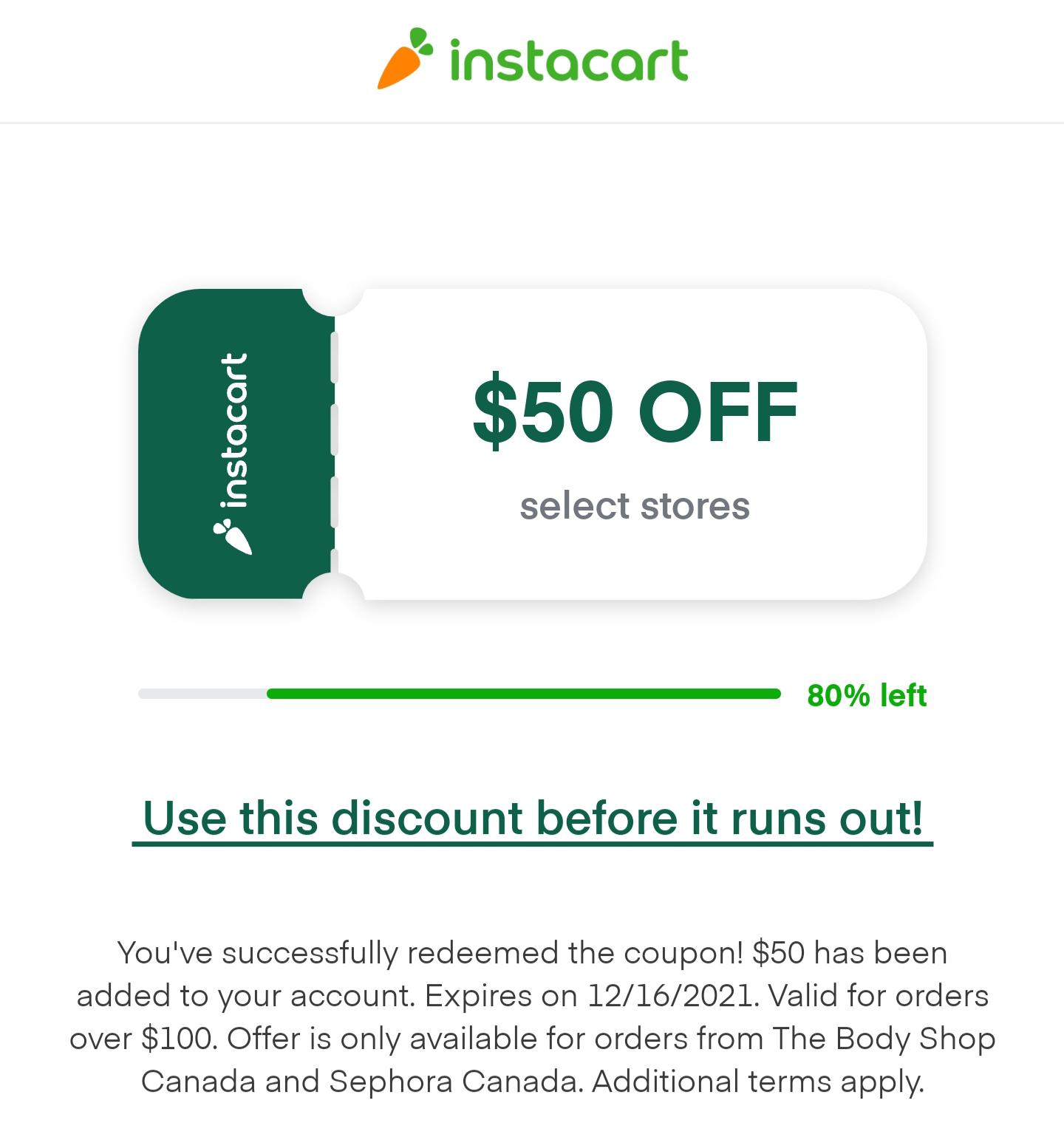 instacart promo code canada