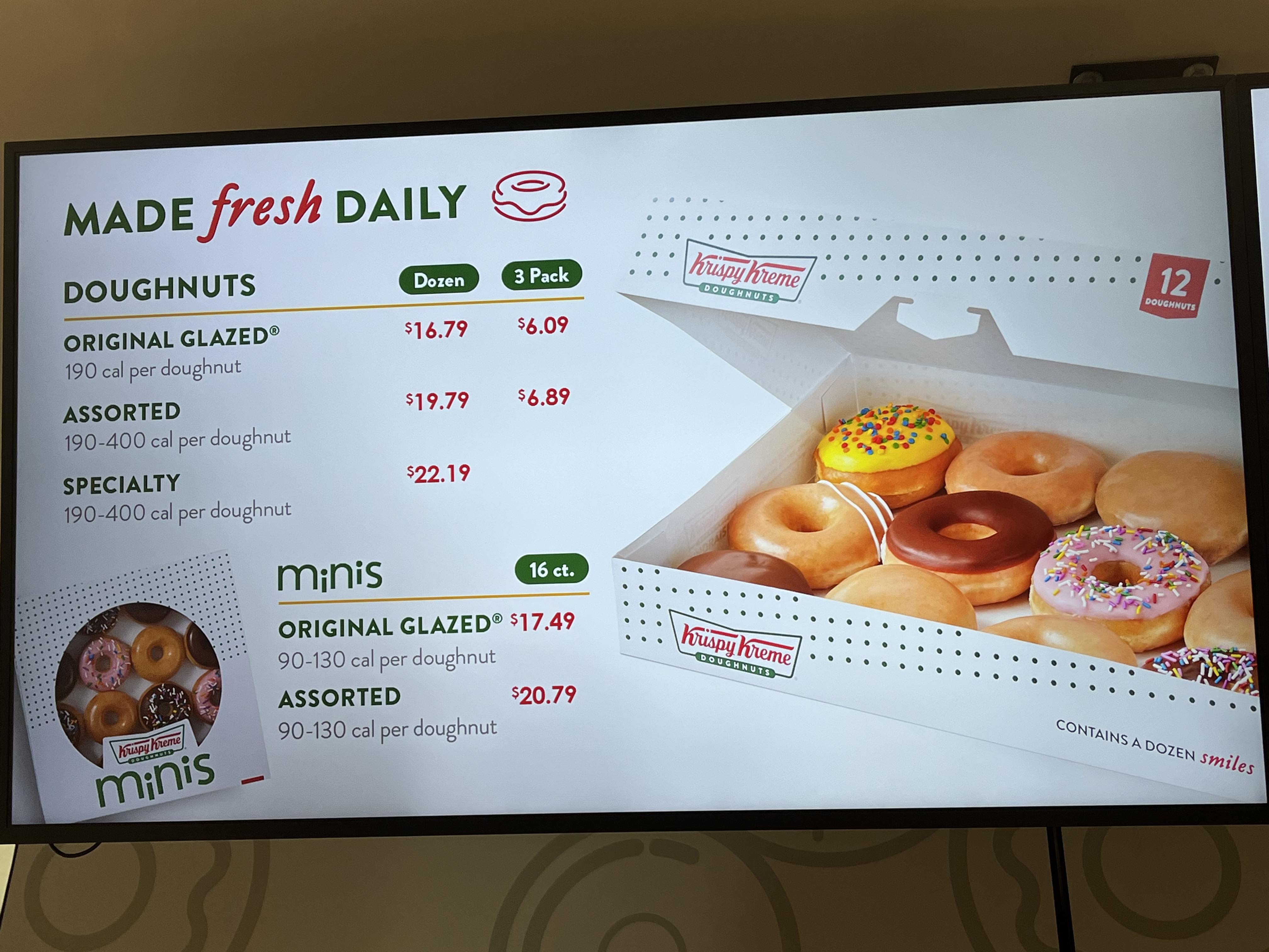 krispy kreme menu