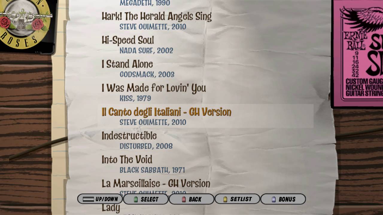 guitar hero 3 wii song list