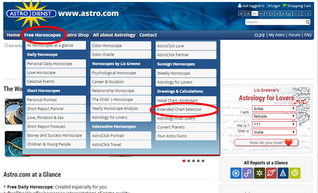 astro.com extended chart selection