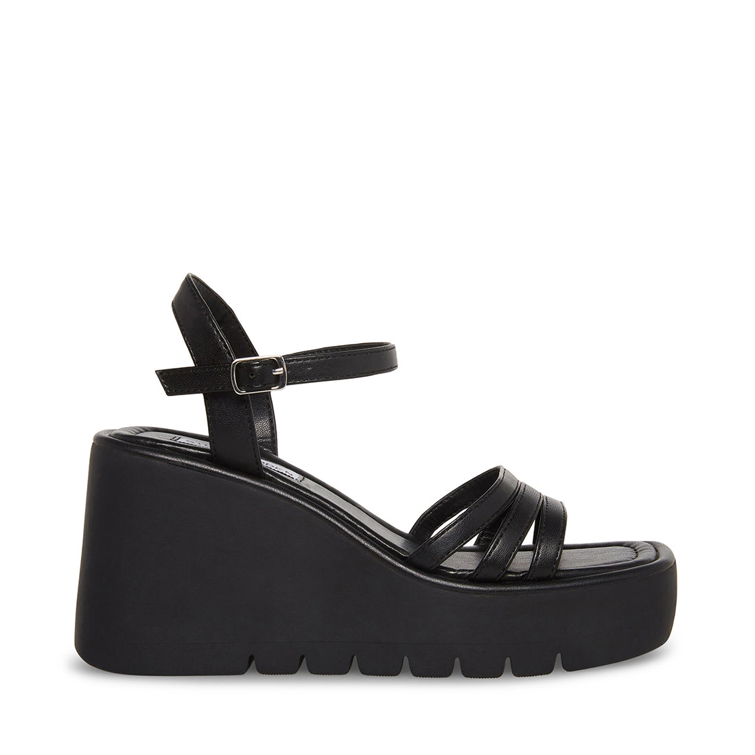 steve madden black wedge sandals