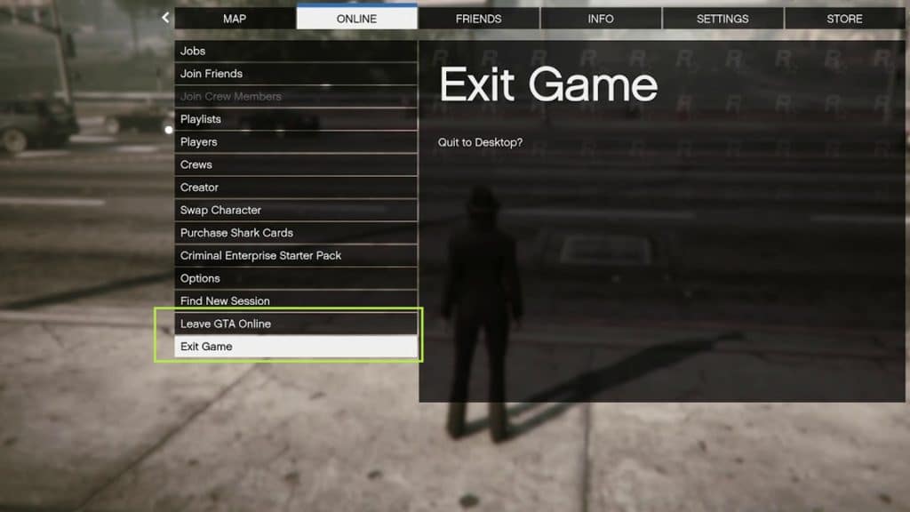 how to exit in gta 5