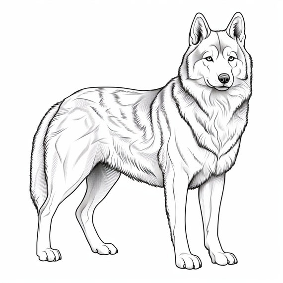 husky dog coloring pages