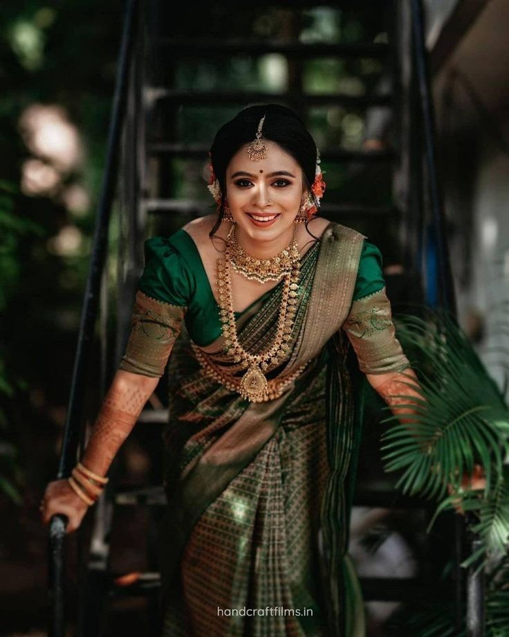 green wedding saree kerala