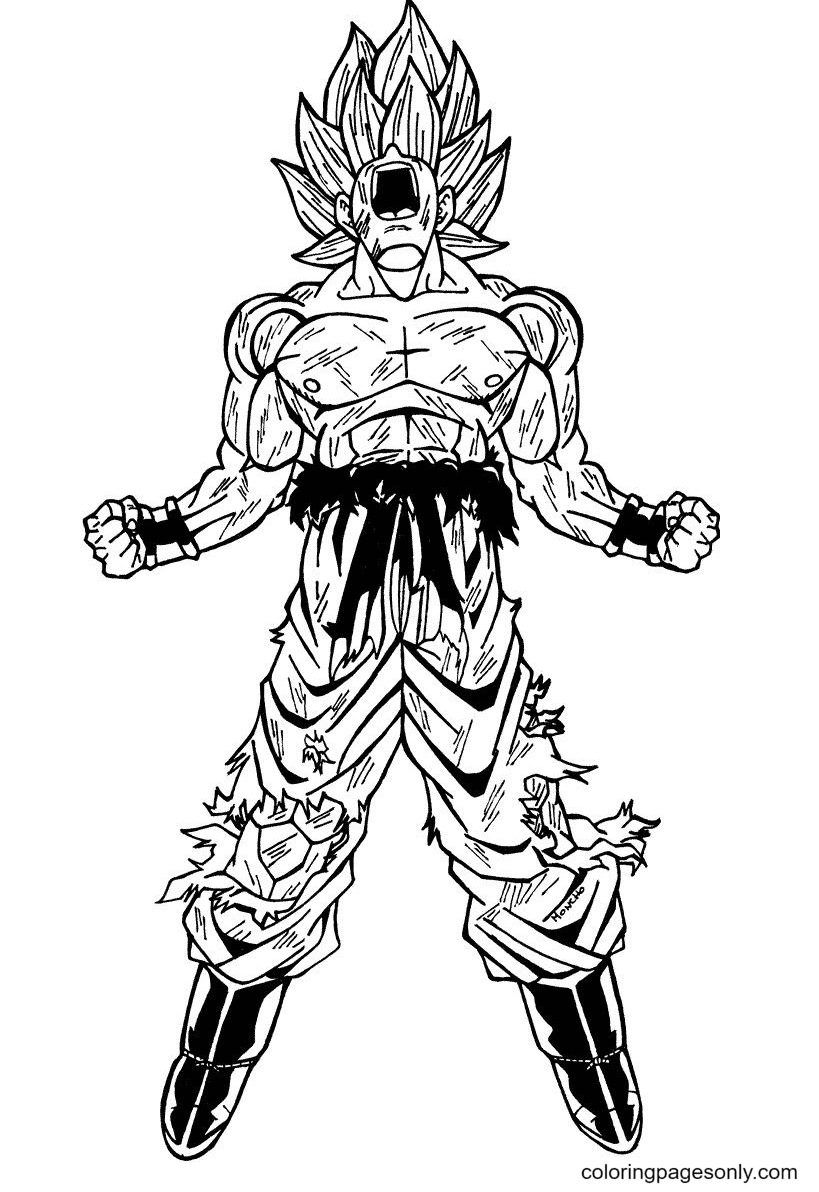 goku super saiyan 1 coloring pages