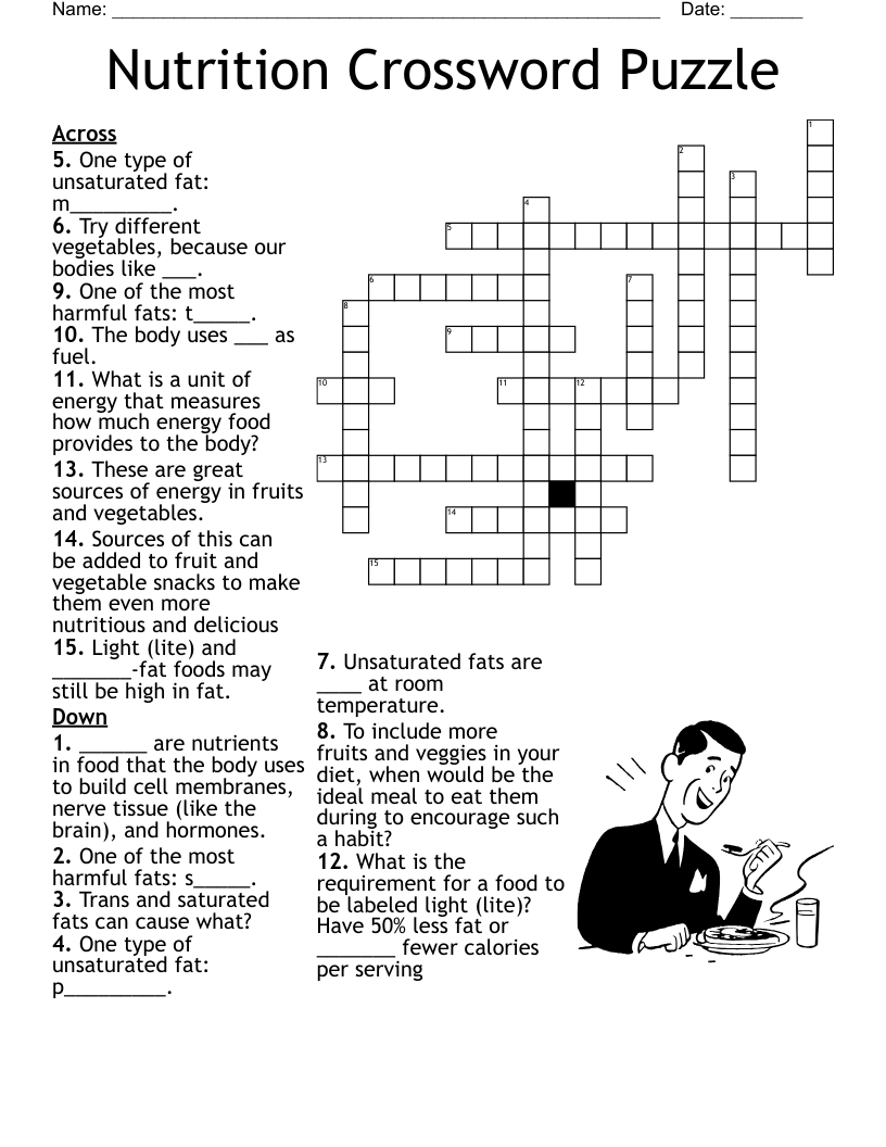 of nutrition crossword