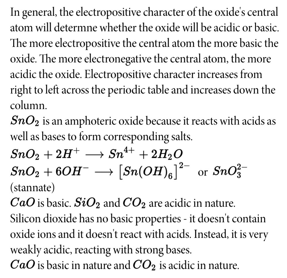 sno2 is acidic or basic