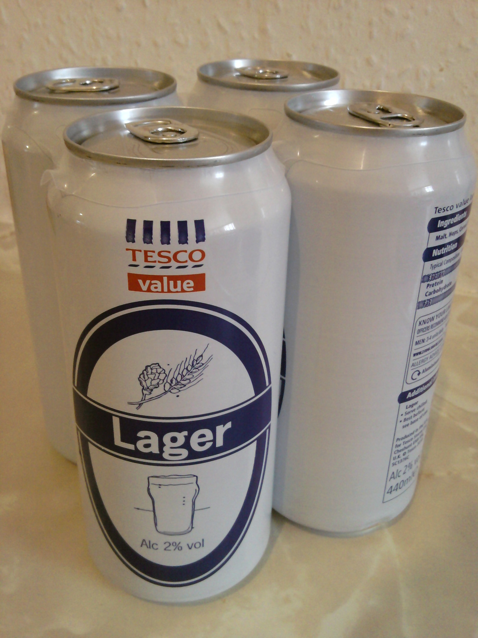 tesco canned lager