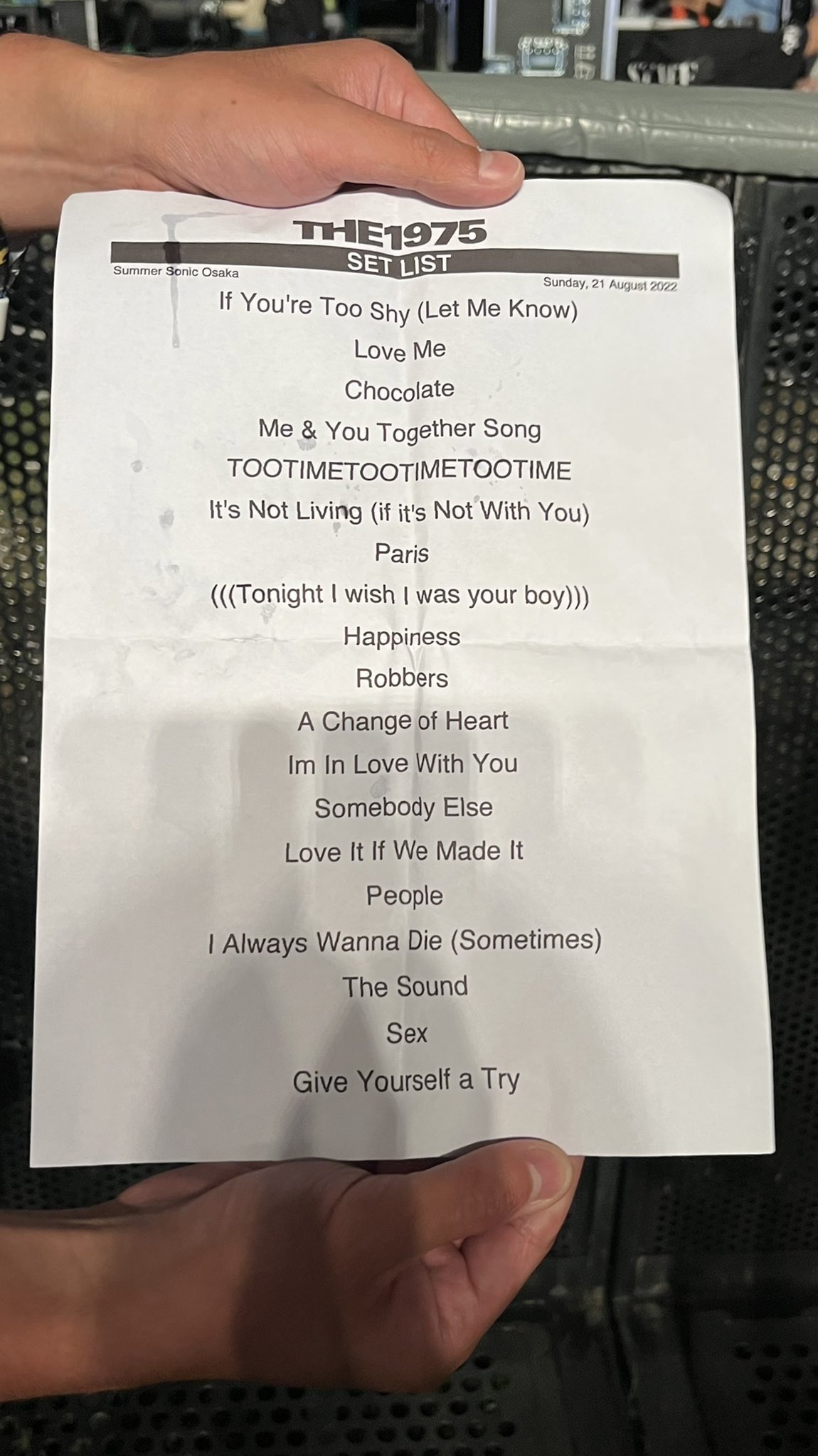 the 1975 set list