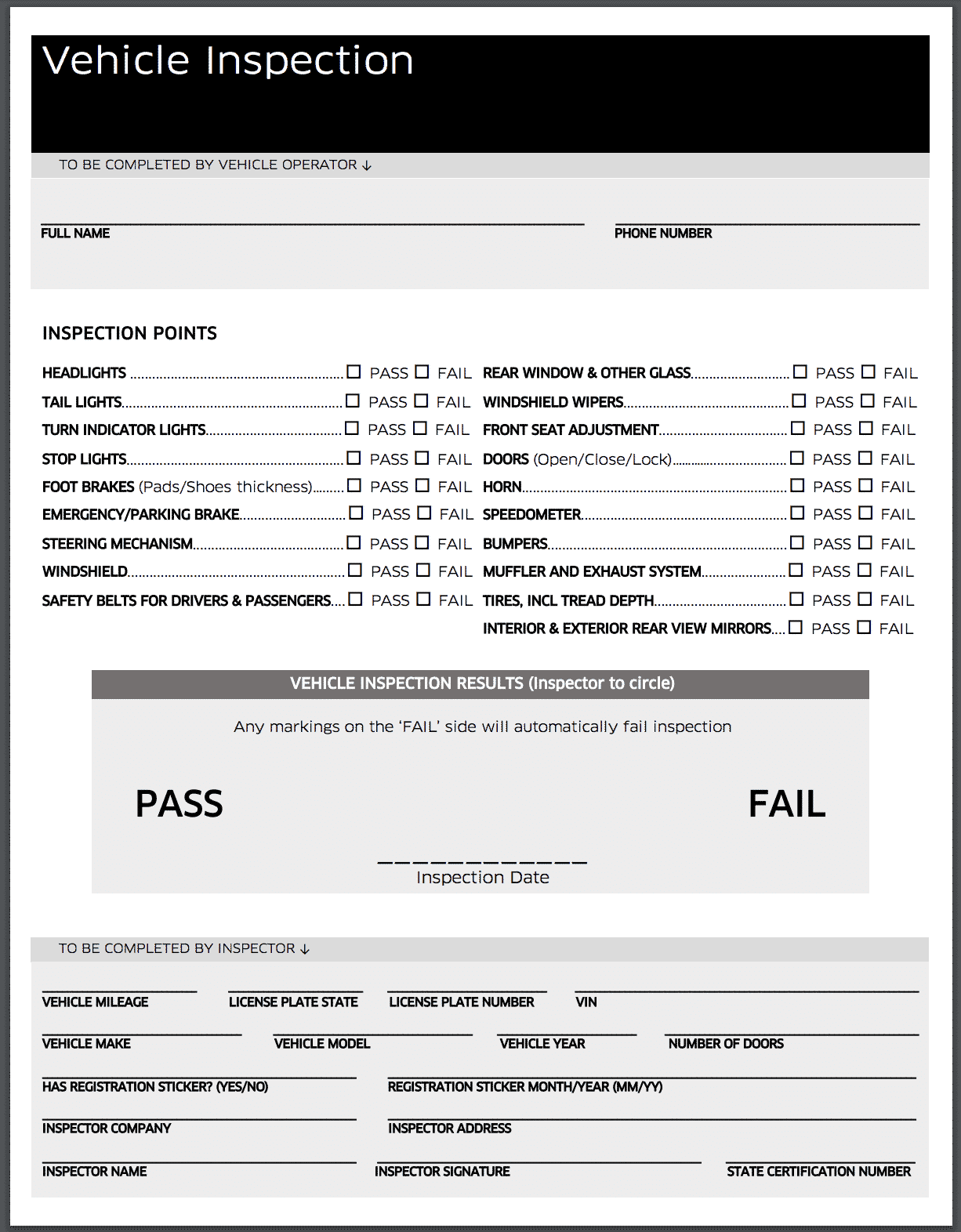 uber car inspection cost