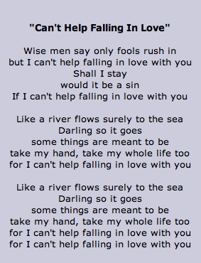 can t help falling in love lyrics download