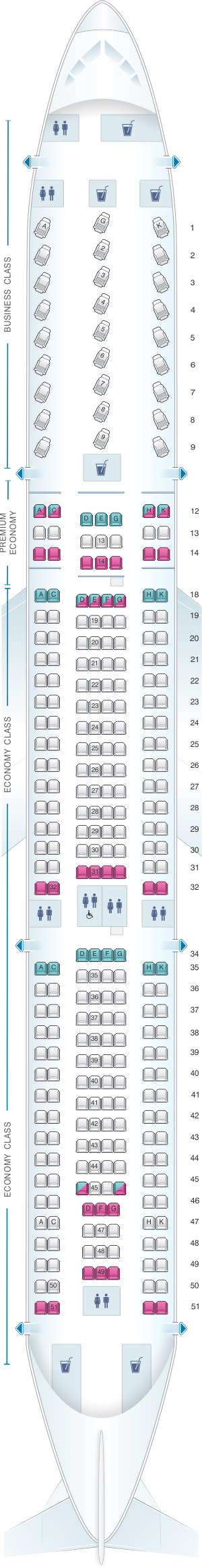 airbus a330 seat map