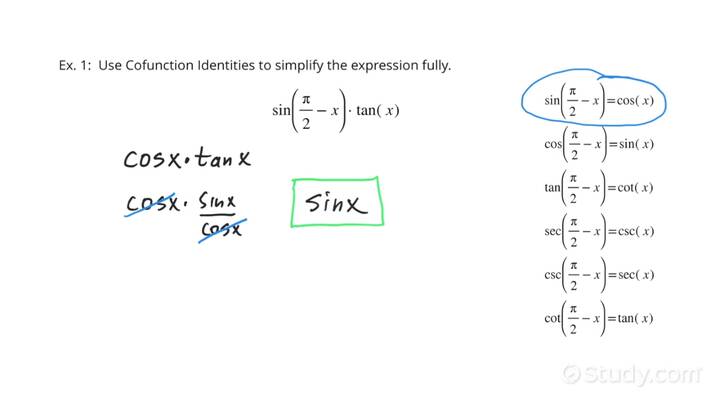 cofunction identities examples