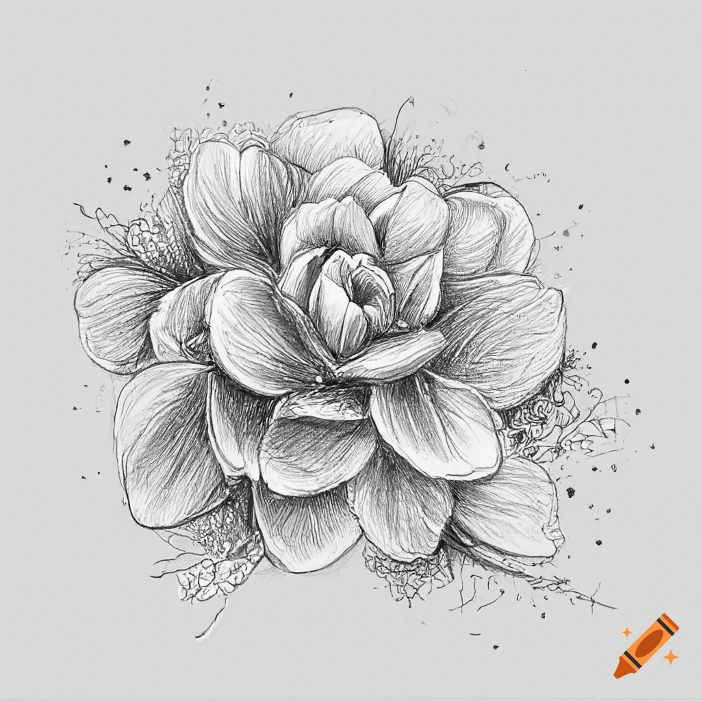 drawing outline flowers