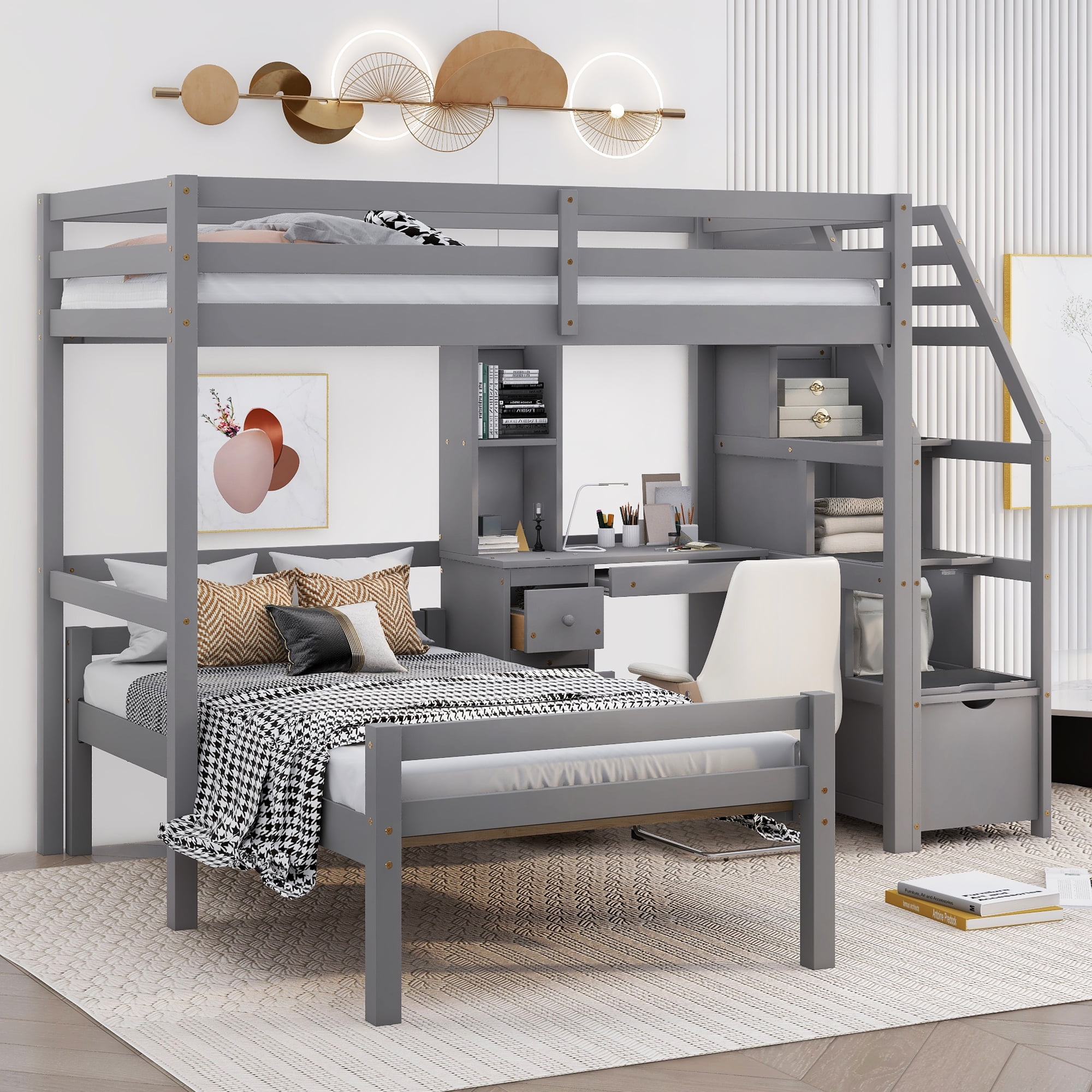 loft bunk bed with desk