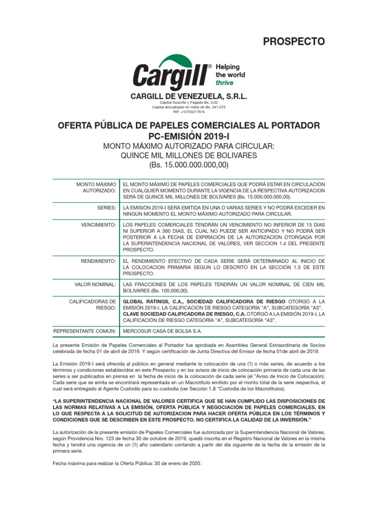 cargill de venezuela telefonos