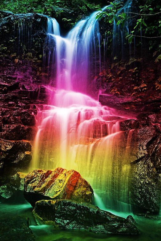 real rainbow waterfall