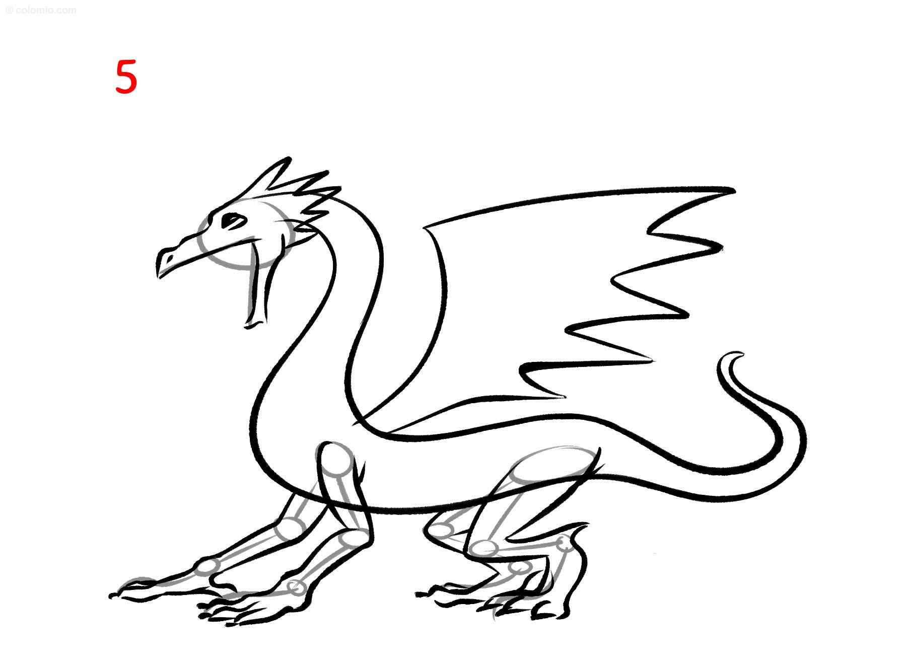 how to easily draw a dragon