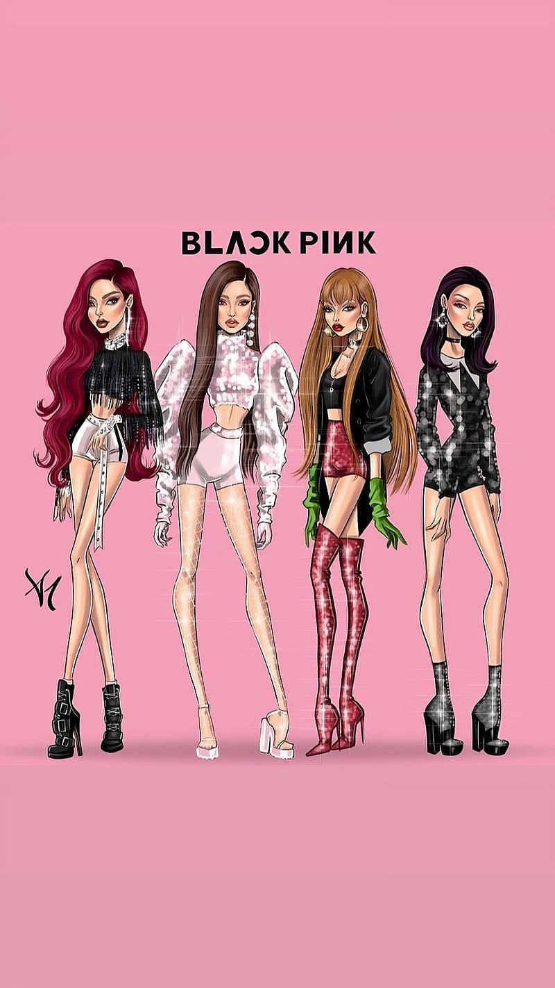 black pink en anime