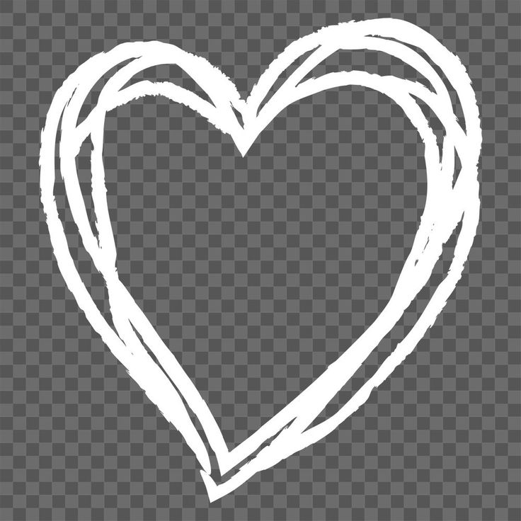 hand drawn white heart png