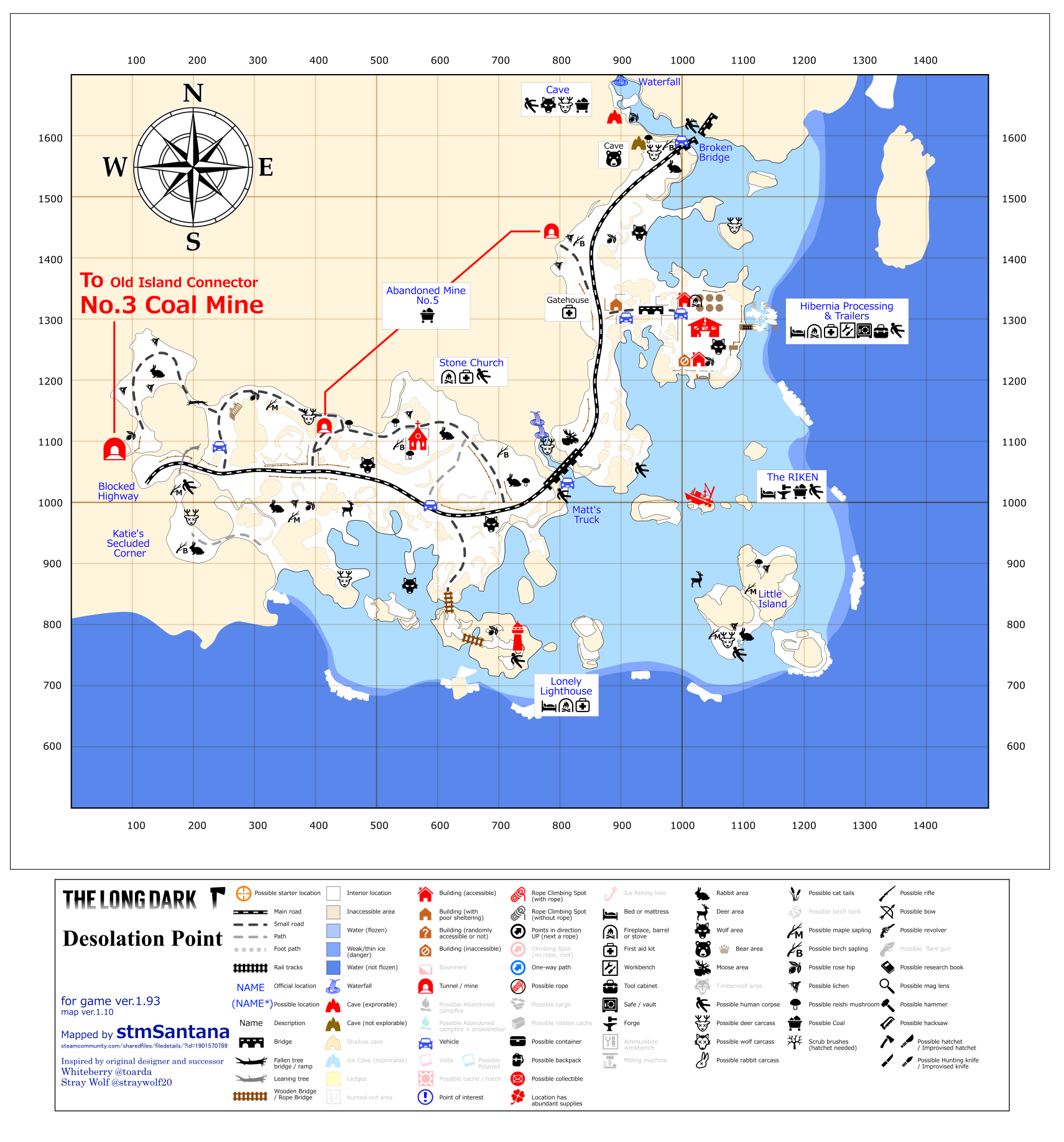 the long dark coastal highway map