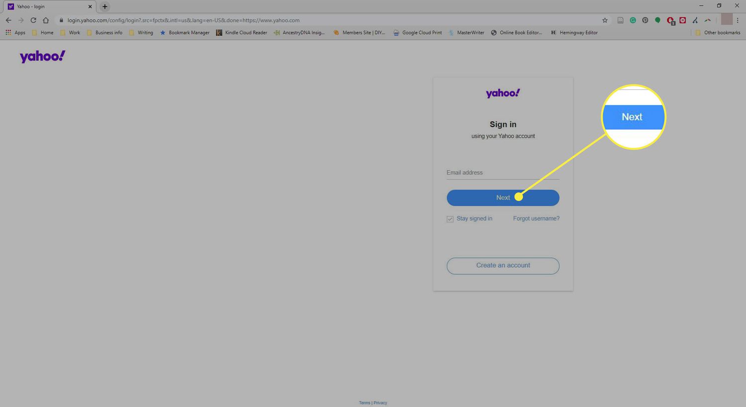 old yahoo mail login