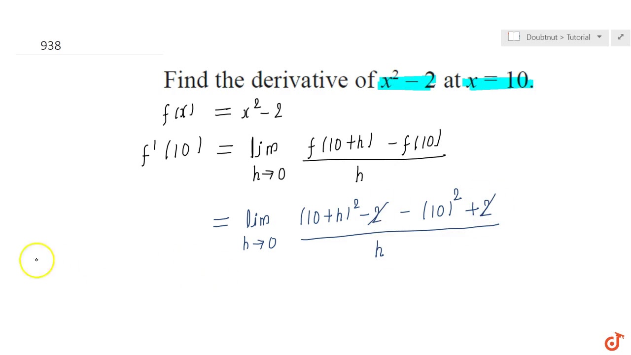 derivative of x2