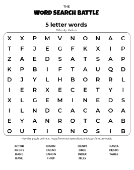 word finder 5 letters