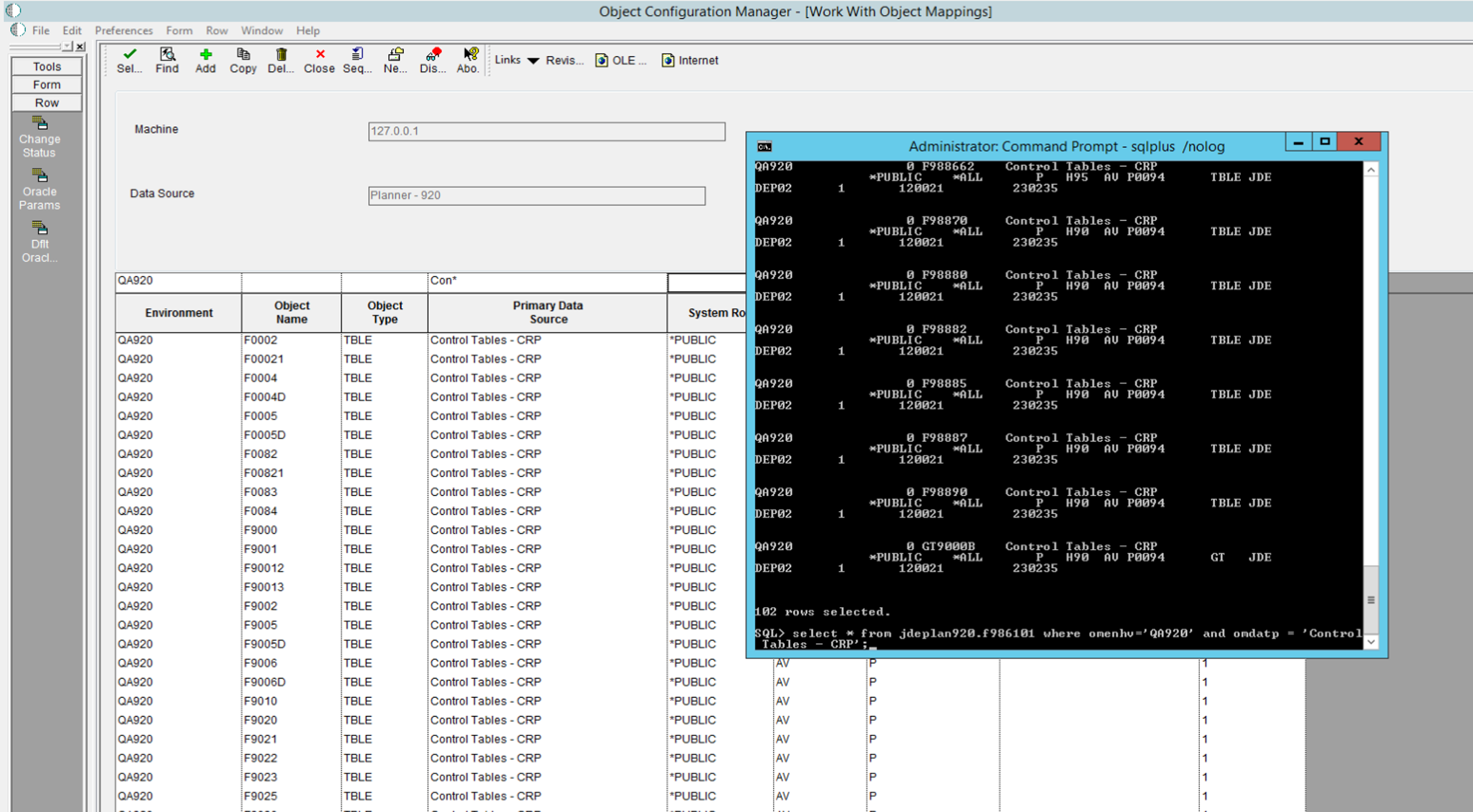 jd edwards tables