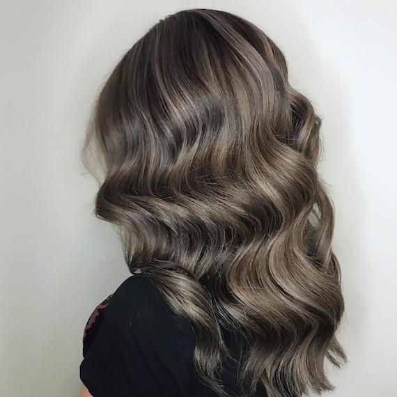 grey highlights on brown hair