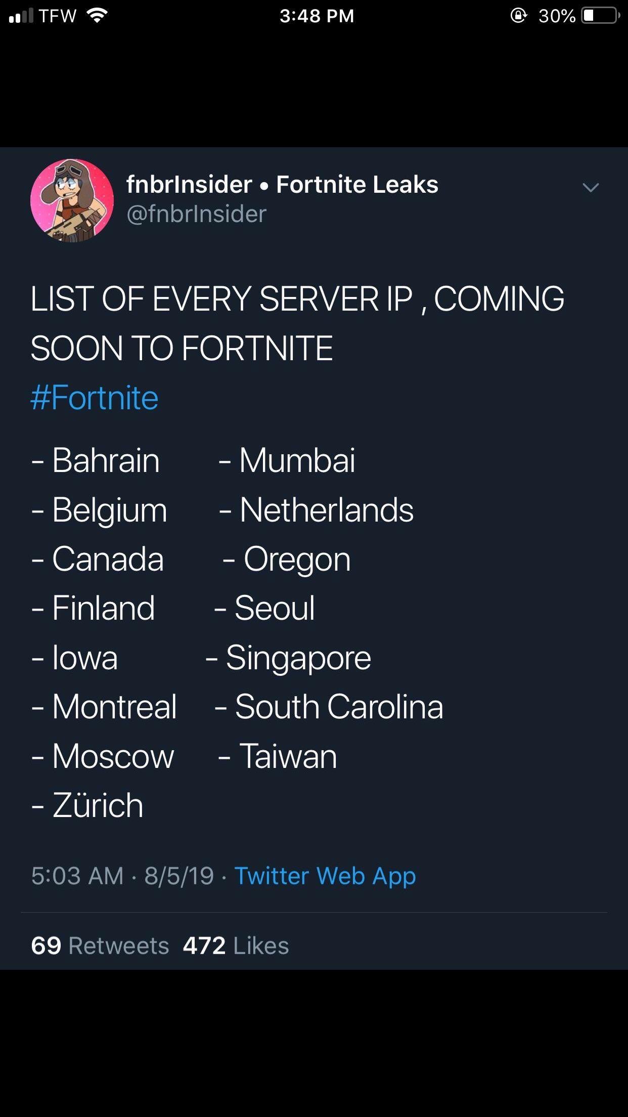 fortnite servers